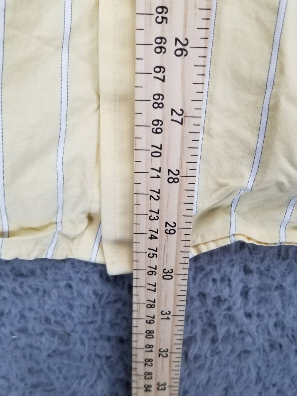 Abercrombie & Fitch Shirt Mens XL Yellow Pinstripe Cotton Long Sleeve Button Up - Picture 6 of 10